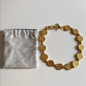 Julie Vos Gold Medallion Necklace 15” with extender to 17”